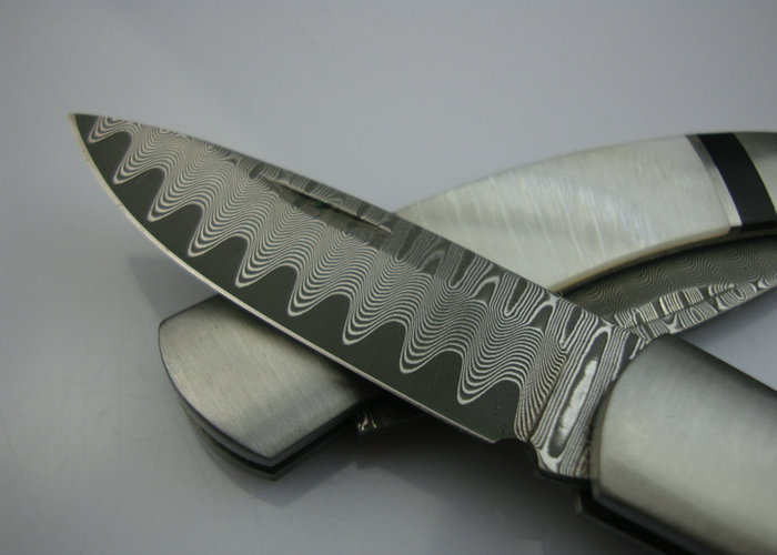 Classic OEM Damascus Steel QQ Pocket Knife Small Gift Knife UDTEK01312 